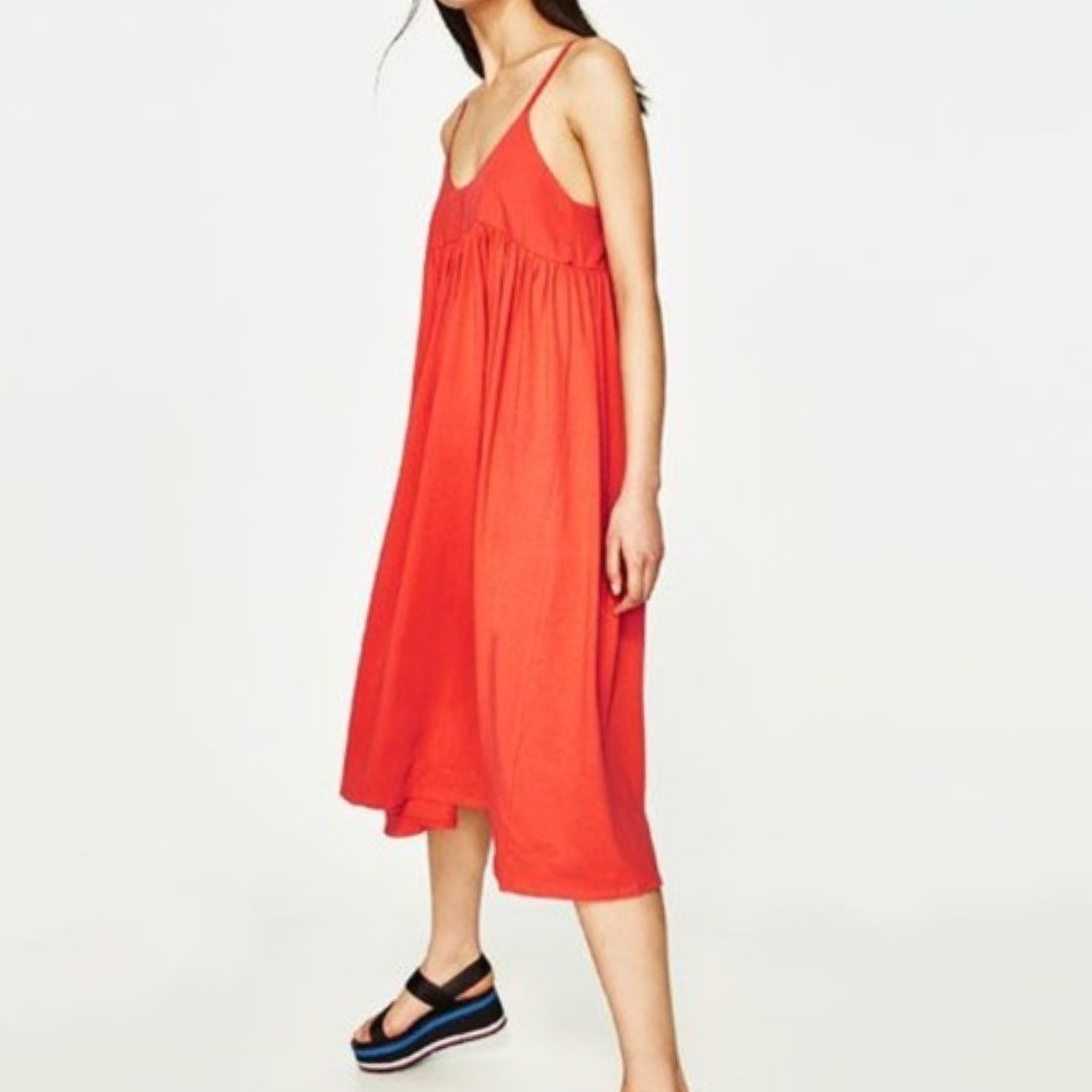 Zara orange empire waist sundress